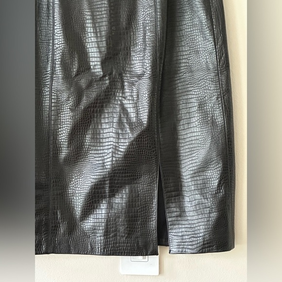 Linda Allard Ellen Tracy 100% Leather Pencil Skirt Size 8 NWT - Picture 2 of 11